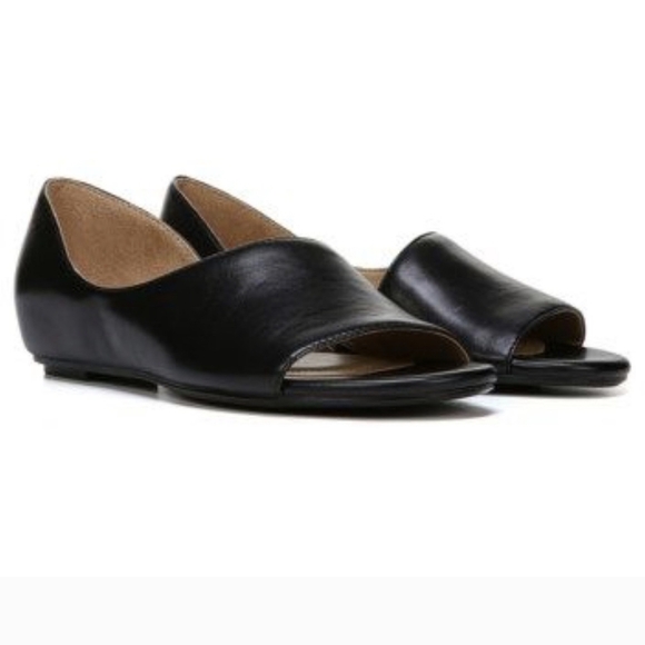 Naturalizer Lucie Black Leather D'orsay Flat - Picture 1 of 7
